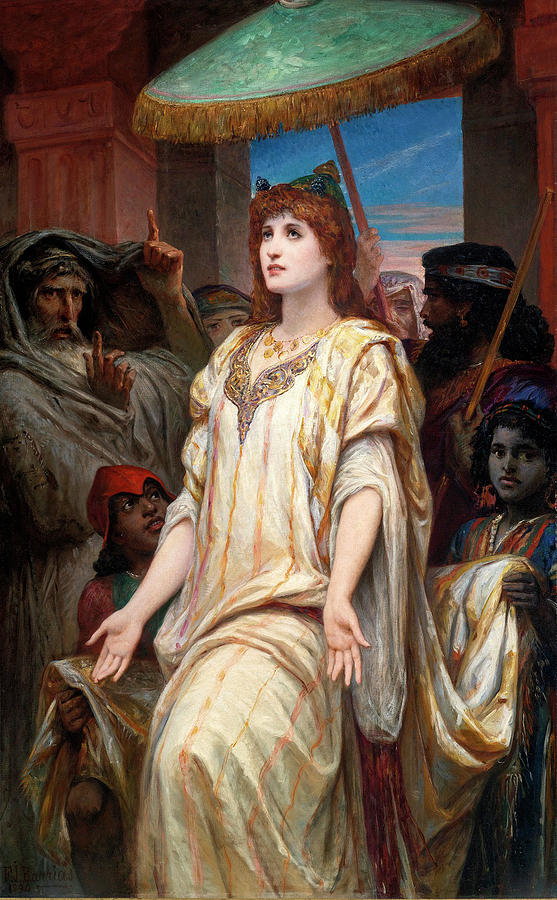 Esther before Ahasuerus Painting by Felix Joseph Barrias