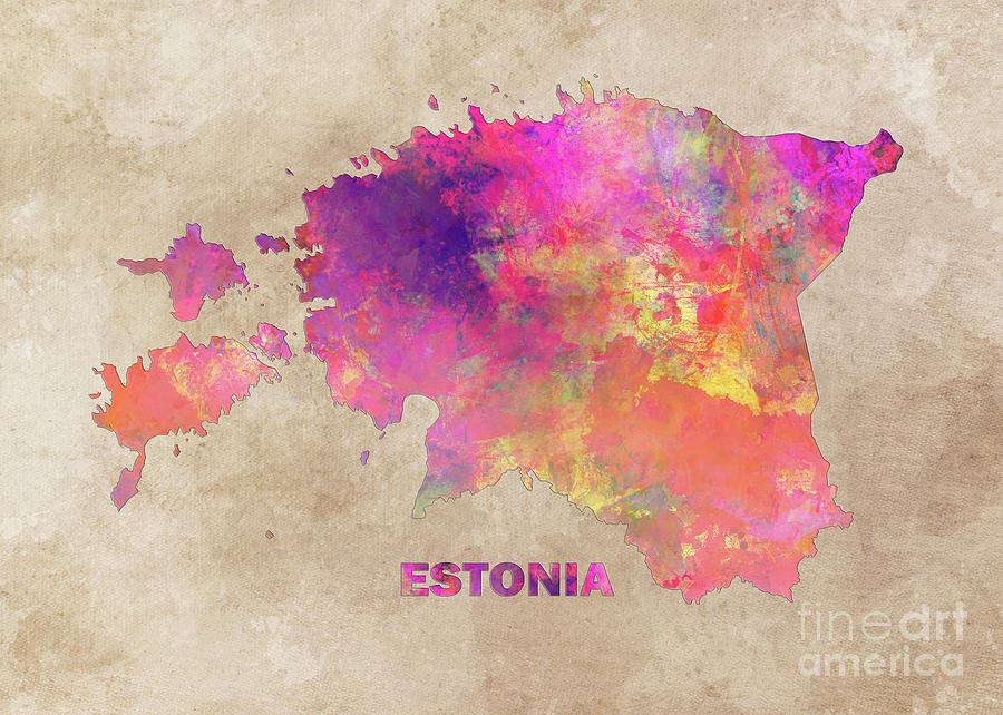 Estonia Map Digital Art