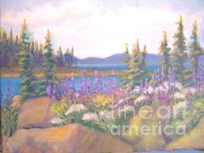 Lake Painting - Estotin Lake Elk Island Natl Park by Carol Hama Chang Lake Painting - Estotin Lake Elk Island Natl Park by Carol Hama Chang