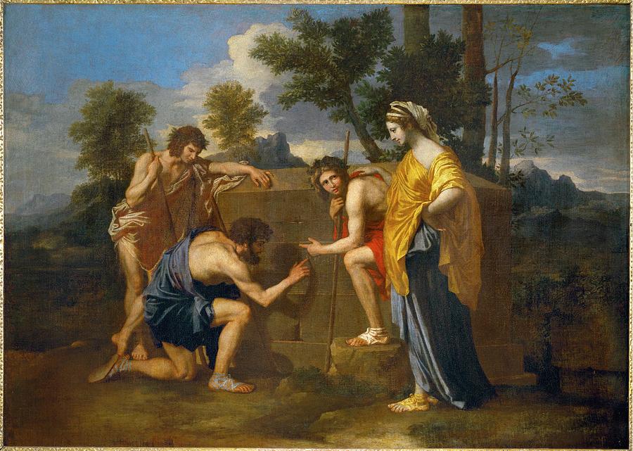 Et in Arcadia Ego by Nicolas Poussin, 1637-1638 Painting by Celestial Images