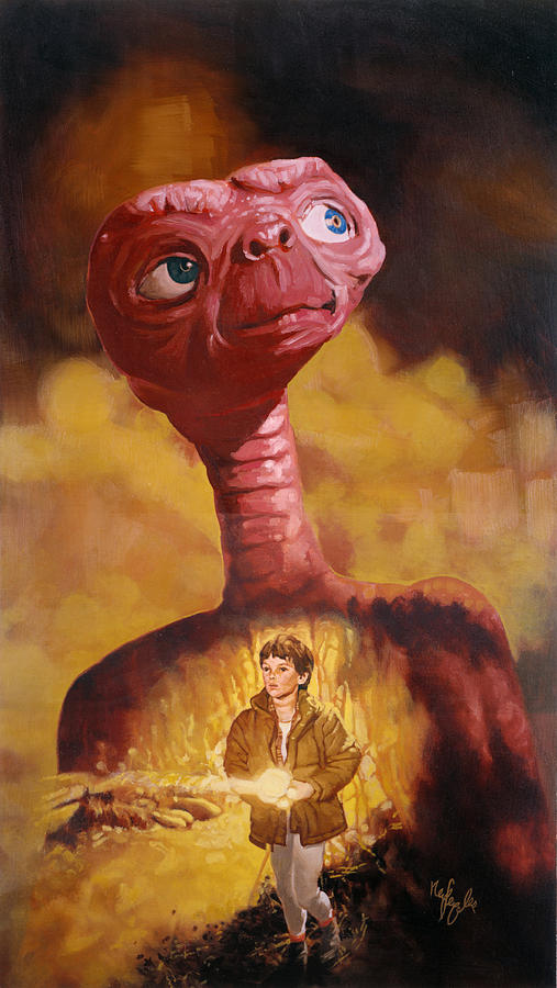 Portrait Painting - E.T. the Extra-Terrestrial by Neil Feigeles