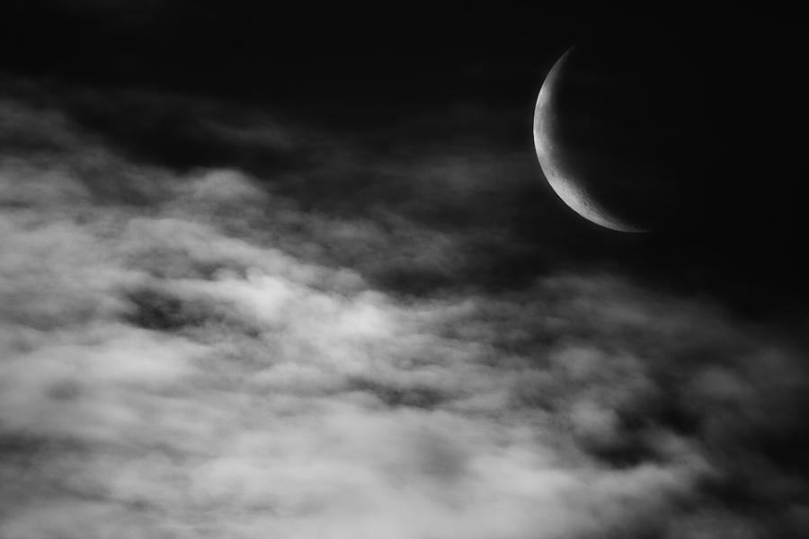 Ethereal Crescent Moon Photograph by Bill Wakeley