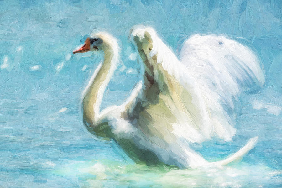 Wildlife Mixed Media - Ethereal Swan by Georgiana Romanovna