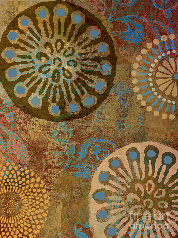 Pattern Painting - Etheric Circles Ethnic Art Pattern by Mindy Sommers