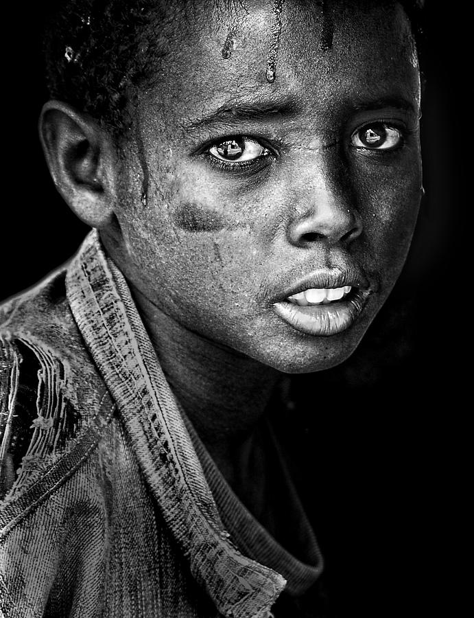 Ethiopia Photograph - Ethiopian Eyes Bw by Husain Alfraid