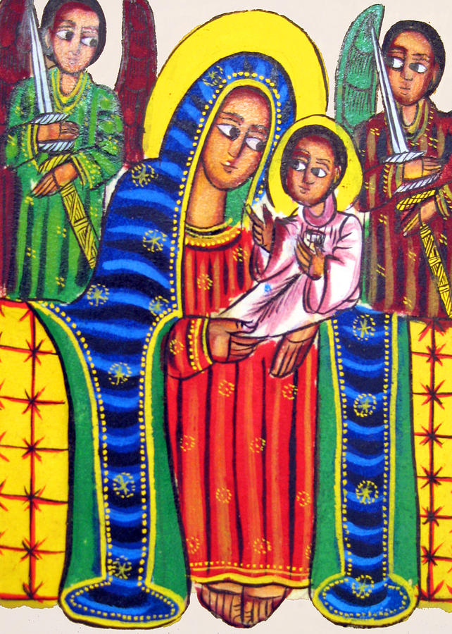 Jesus Christ Photograph - Ethiopian Mary and Jesus by Munir Alawi