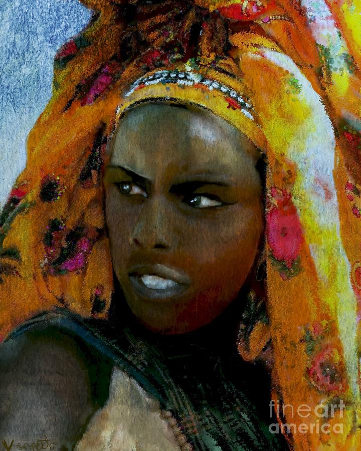  Ethiopian Turban  Beauty Mixed Media by Vannetta Ferguson