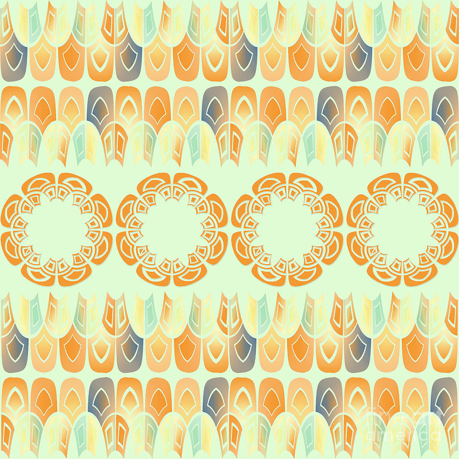 Pattern Digital Art - Ethnic orange pattern by Gaspar Avila