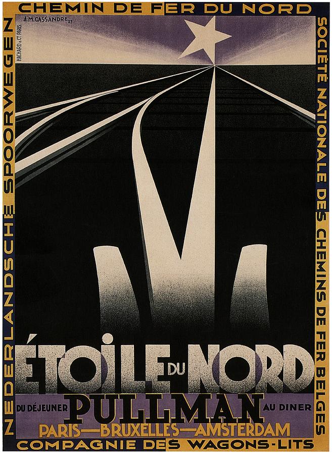 Etoile Du Nord Du Dejeuner Pullman Au Diner - Railway Tracks - Vintage Advertising Poster Mixed Media by Studio Grafiikka