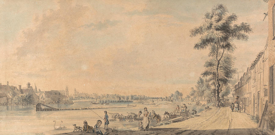 Eton College from the South Painting by Paul Sandby