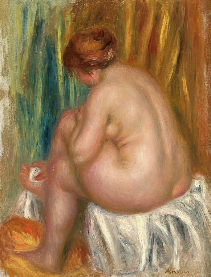 Etude de Nu. Apres le Bain Painting by Pierre-Auguste Renoir