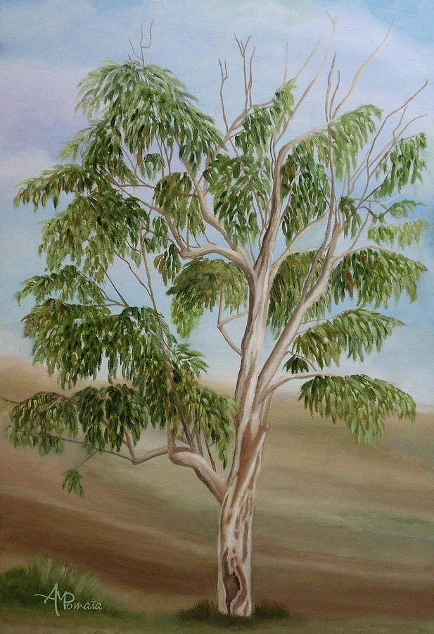 Eucalyptus Painting by Angeles M Pomata