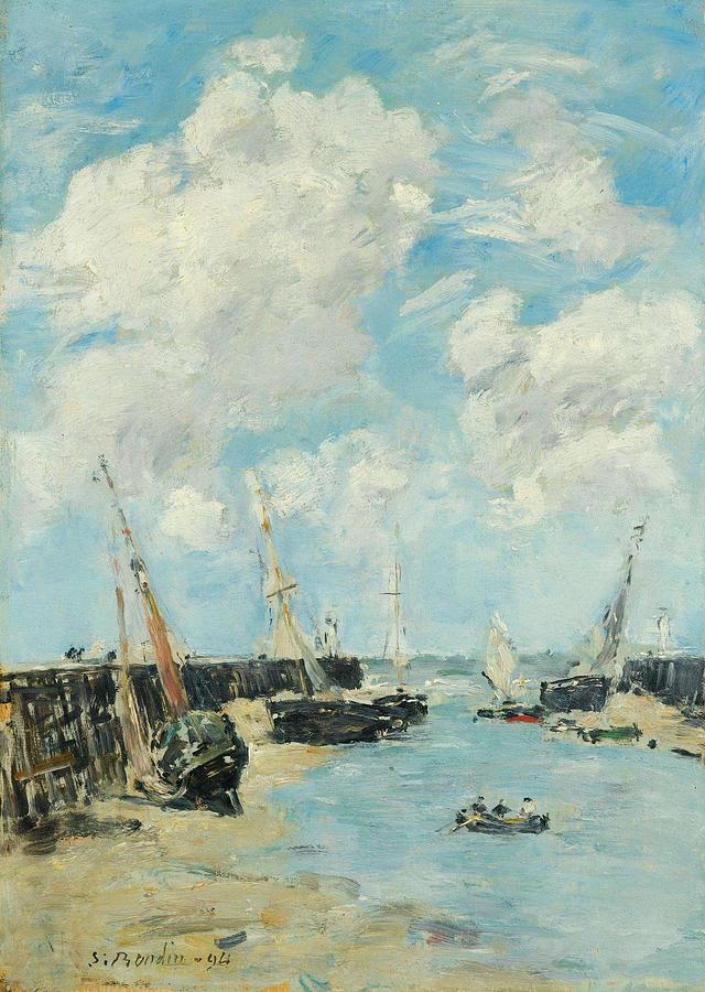 Eugene Boudin Trouville, Les Jetees, Maree Basse, 1894 Painting by ...