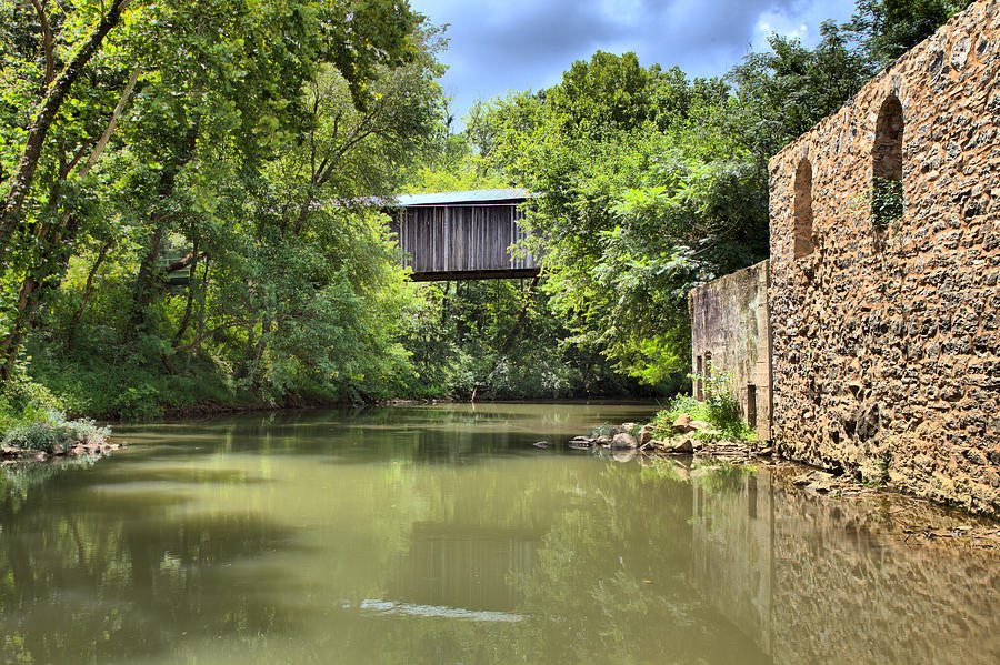 Euharlee Creek Bridge And Mill Photograph