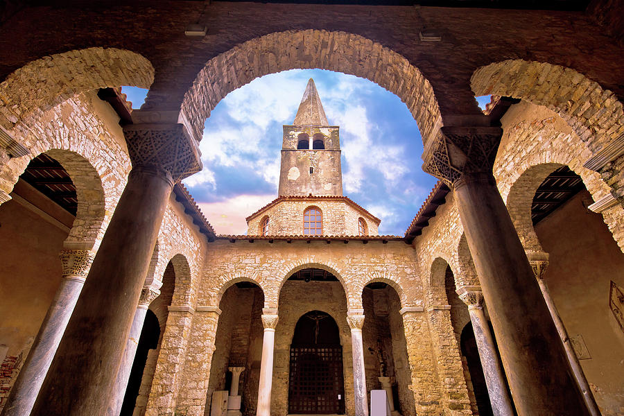 Euphrasian Basilica in Porec arcades and tower view Photograph by Brch Photography