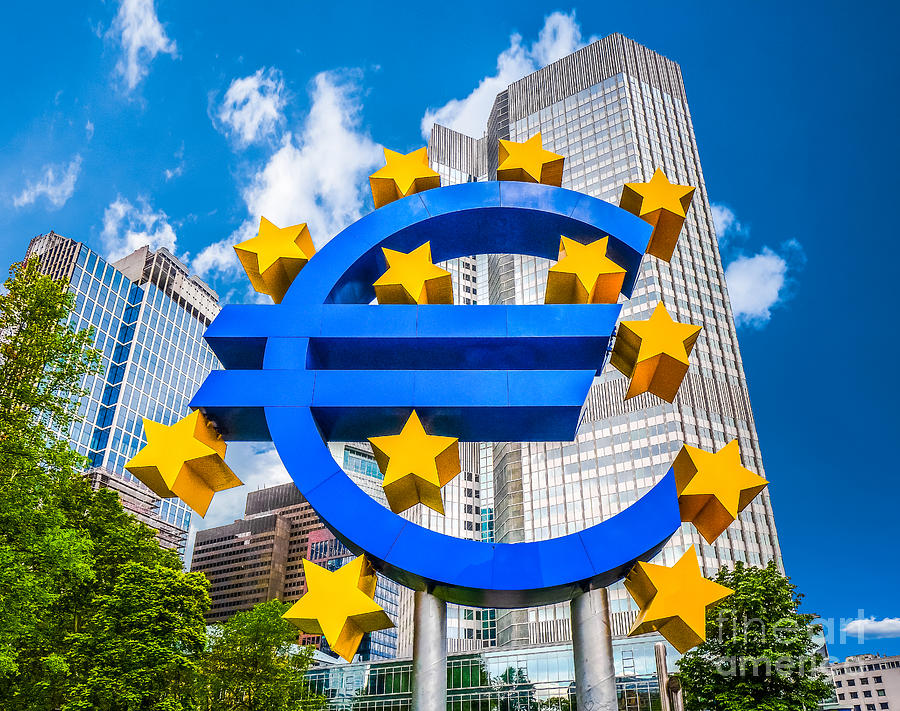 Euro sign at European Central Bank in Frankfurt, Germany Photograph by JR Photography