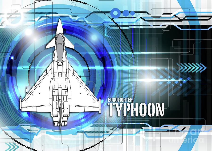 Eurofighter Typhoon Blueprint Digital Art by Airpower Art