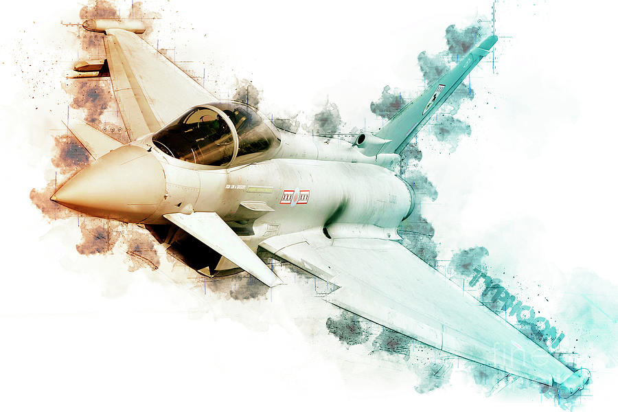 Abstract Digital Art - Eurofighter Typhoon - Tech by Airpower Art