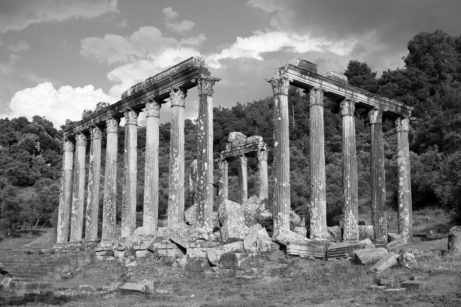 Euromos Roman Ruins Black and White  Photograph by Taiche Acrylic Art