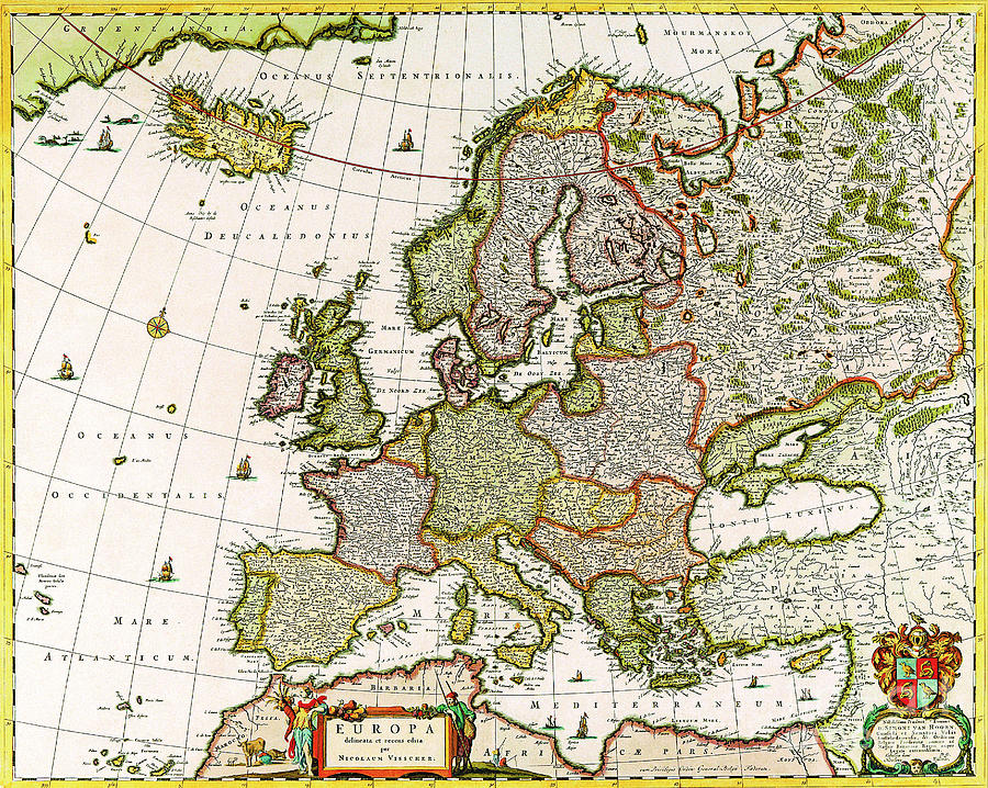 Map of Europe Ancient Europa delineata et recens edita per Nicolaum ...