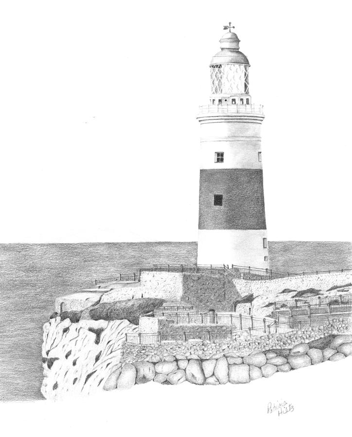 Europa Point Lighthouse Drawing by Patricia Hiltz