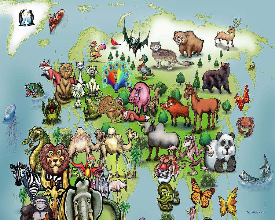 Europe Asia Animals  Digital Art by Kevin Middleton
