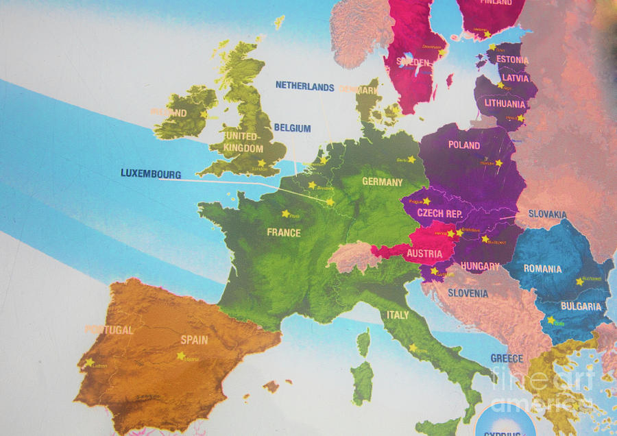 Europe Map I  Photograph by Chuck Kuhn