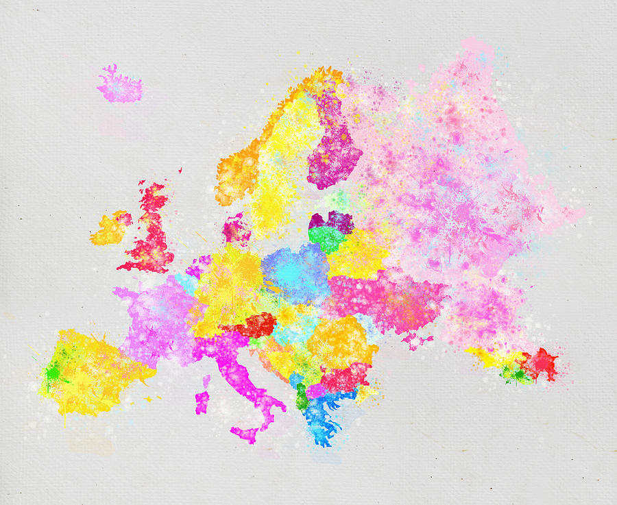 Abstract Painting - Europe map by Setsiri Silapasuwanchai