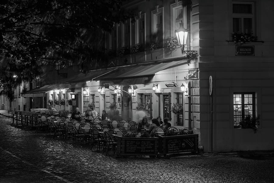 European Cafe At Night Photograph