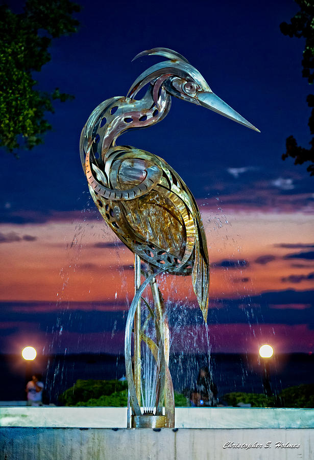Eustis Egret Fountain Photograph by Christopher Holmes