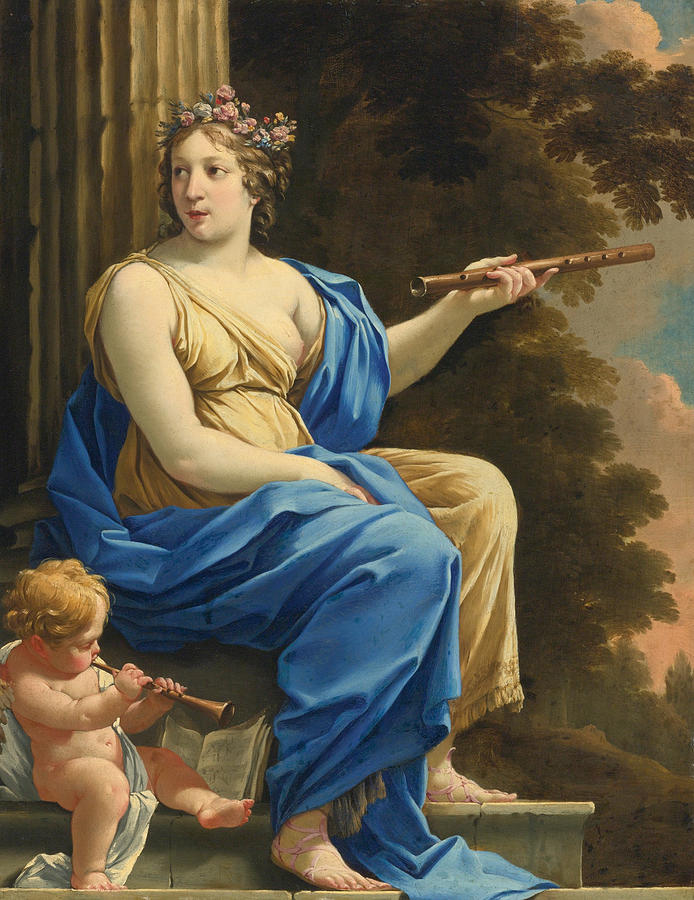 Euterpe the Muse of Music and Lyric Poetry Painting by Simon Vouet