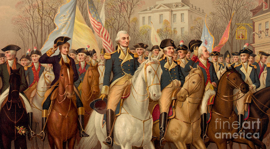 George Washington Painting - Evacuation Day And Washingtons Triumphal Entry In New York City by American School