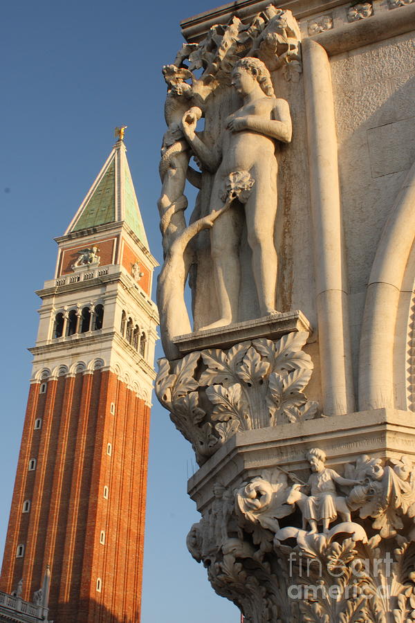 Venice Photograph - Eve and Bell Tower in Venice at San Marco by Michael Henderson
