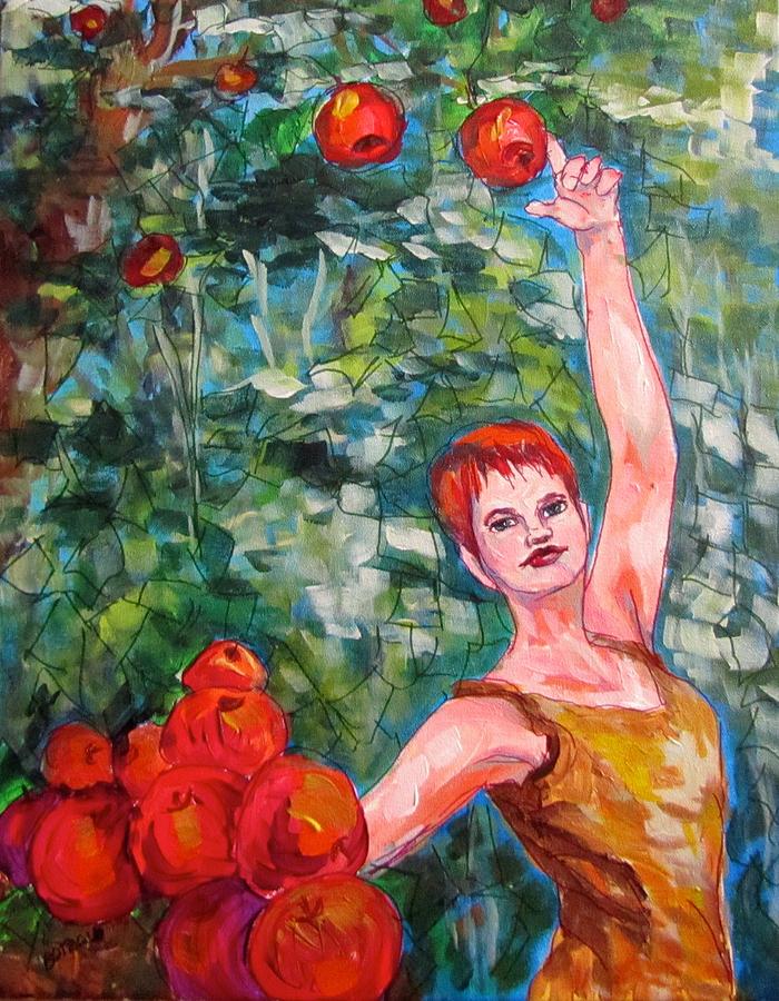 Eve the Apple Picker Painting by Barbara OToole