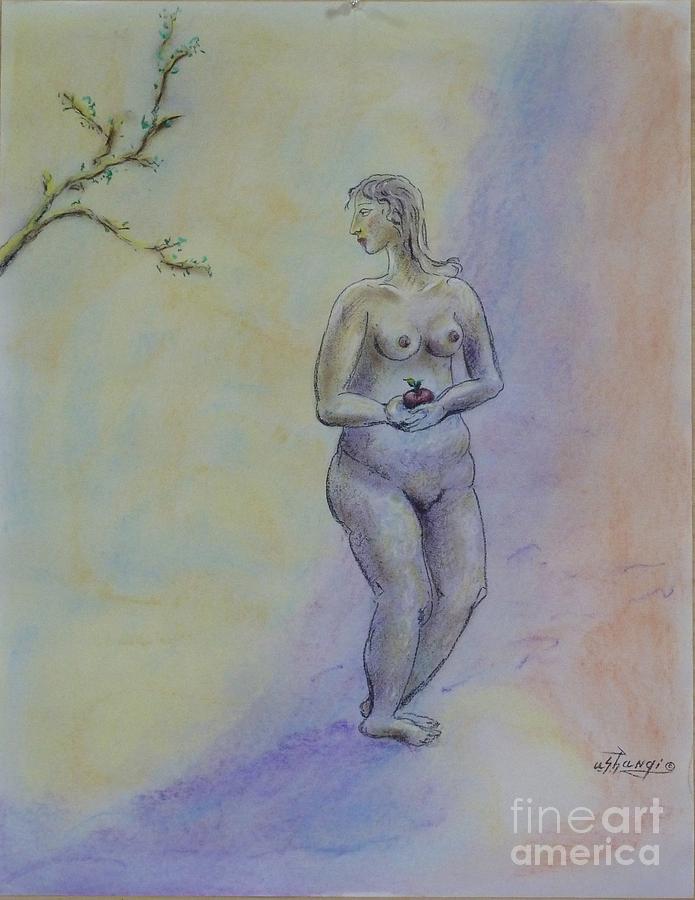 Woman Pastel - Eve by Ushangi Kumelashvili Woman Pastel - Eve by Ushangi Kumelashvili