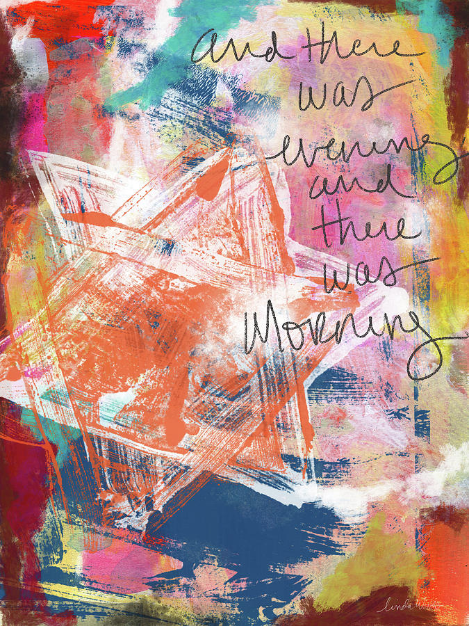 Evening and Morning- Art by Linda Woods Mixed Media by Linda Woods