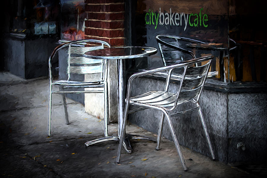 Evening at a Sidewalk Cafe Digital Art by John Haldane