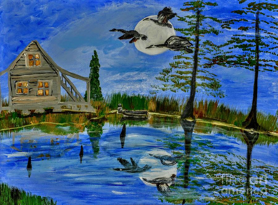 Evening At Acadiana Pond Mixed Media by Seaux-N-Seau Soileau