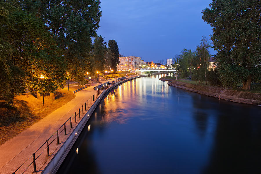 Evening at Brda River in Bydgoszcz Photograph by Artur Bogacki