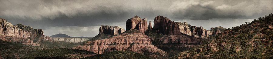 Evening at Cathedral Rock pano bz Photograph by Theo OConnor