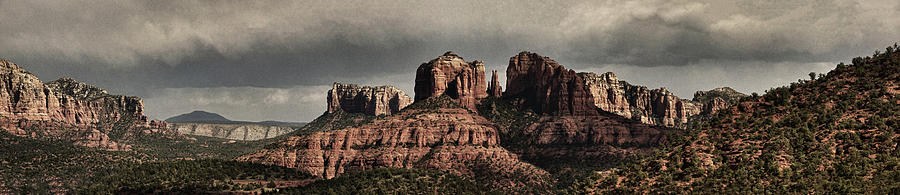 Evening at Cathedral Rock pano des Photograph by Theo OConnor