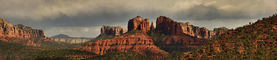 Evening at Cathedral Rock pano mcd Photograph by Theo OConnor