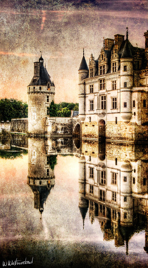 Evening at Chenonceau Castle - Vintage version Photograph by Weston Westmoreland