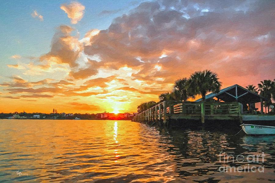 Evening at Jensen Beach Painting by Tammy Lee Bradley