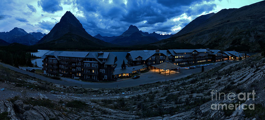 Evening At Many Glacier Hotel Photograph by Adam Jewell