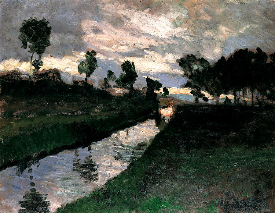 Tree Painting - Evening at Moorkanal by Otto Modersohn