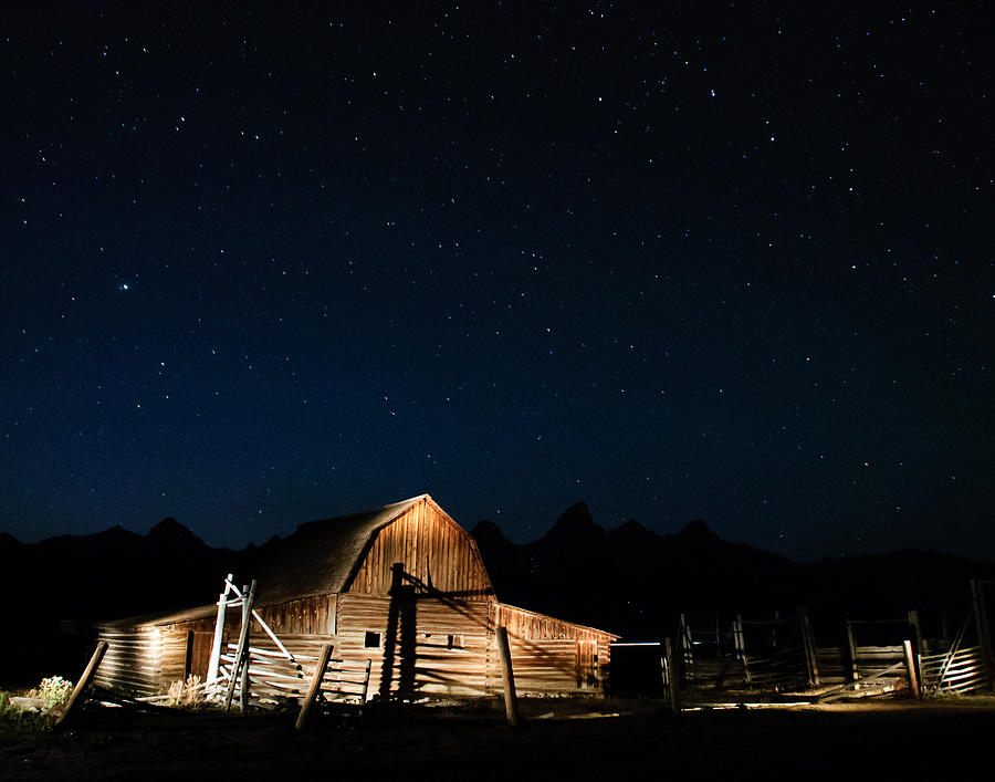 Evening at Moulton Barn in the Tetons Photograph by Roberta Kayne