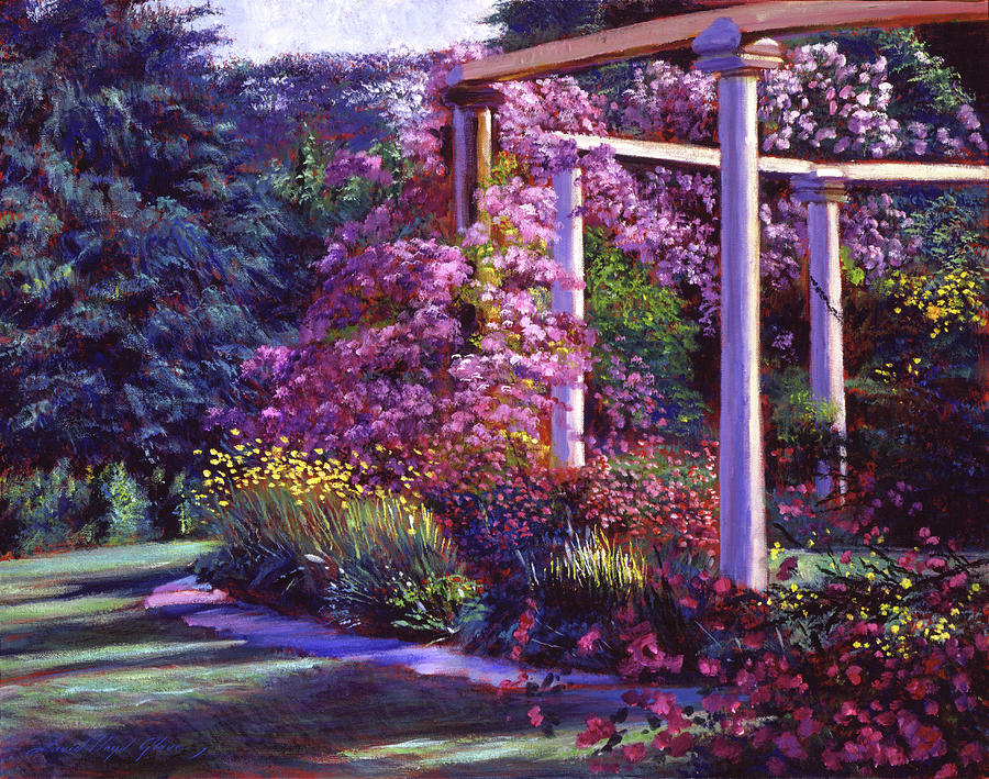 Evening At The Elegant Garden Painting by David Lloyd Glover