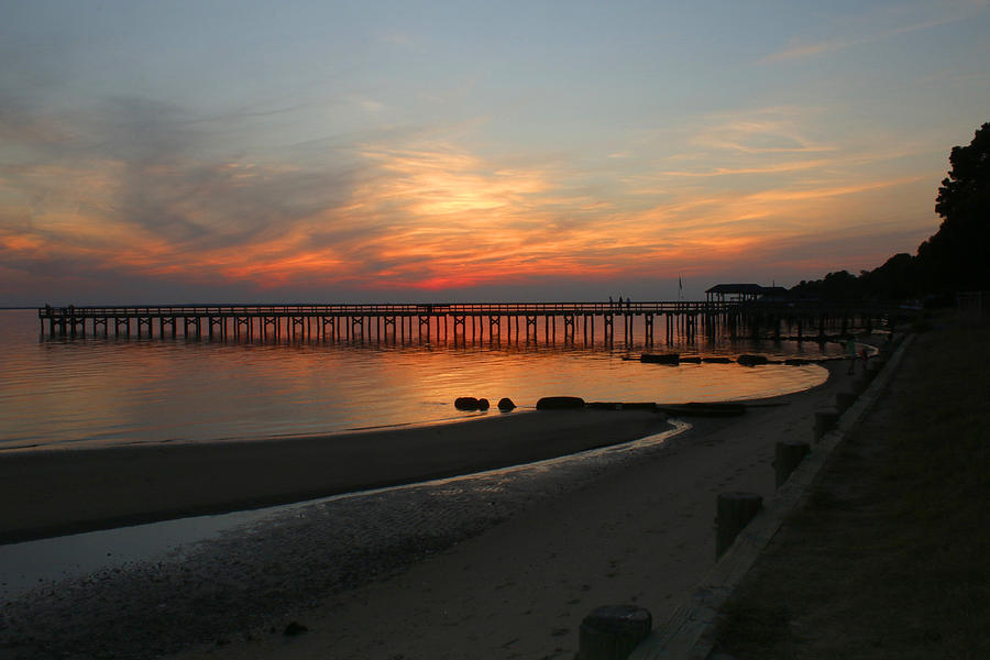 Newport News Photograph - Evening at the Hilton Pier  by Ola Allen