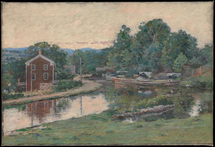 Evening At The Lock, Napanoch, New York , Theodore Robinson 1852-1896 Painting